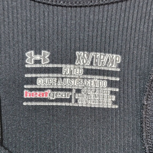 Under Armour HeatGear Ribbed Racerback Tank Top Black Womens XS Fitted Mesh - Picture 3 of 7